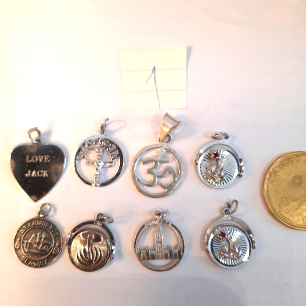 Silver Charm Pendant Set